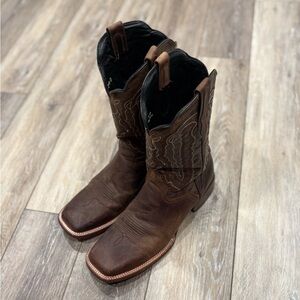 J.B. Dillon Dark Brown Leather Cowboy Boots